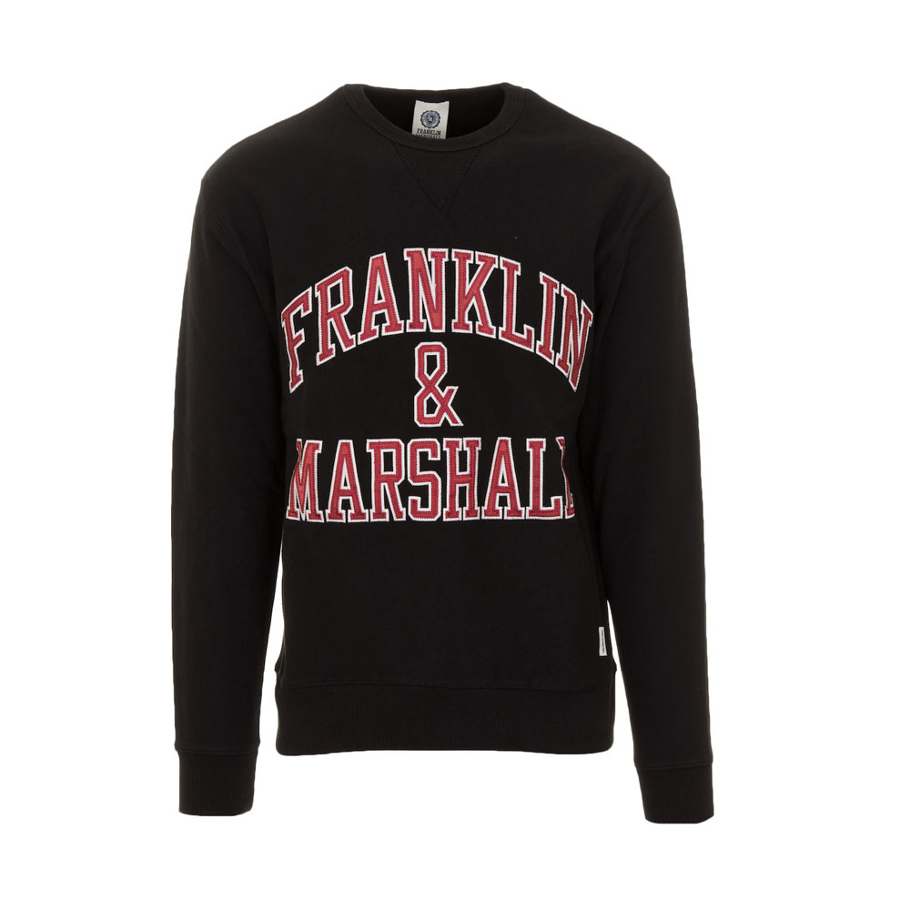 Franklin & Marshall Ανδρική Μπλούζα Sweatshirt Brushed Cotton Fleece Black