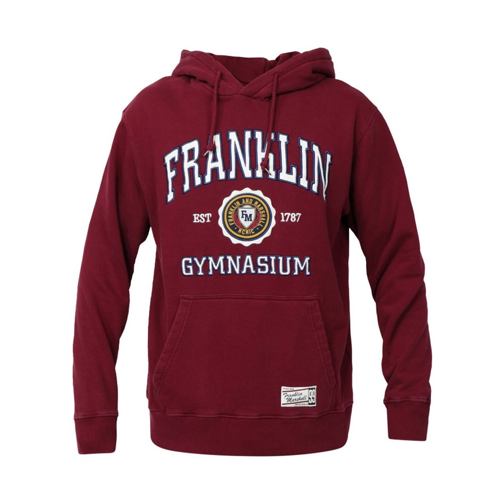 Franklin & Marshall Men’s Sweatshirt Brushed Cotton Fleece Burgundy