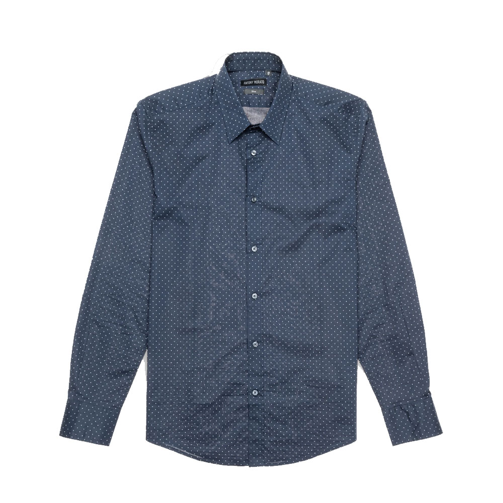 Antony Morato Ανδρικό Πουκάμισο Slim Fit Shirt With Micro-Dot Print Blue Ink
