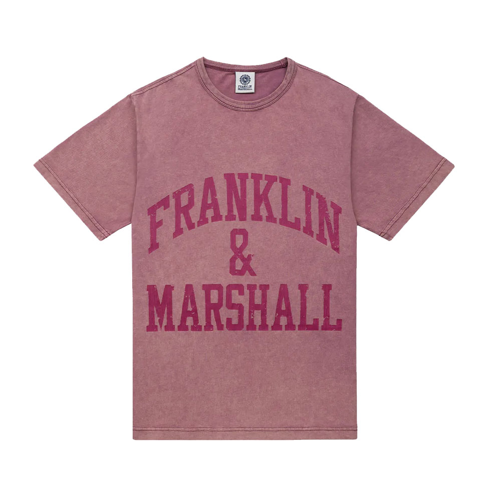Franklin & Marshall Men’s T-shirt with Letter Logo Print Pink
