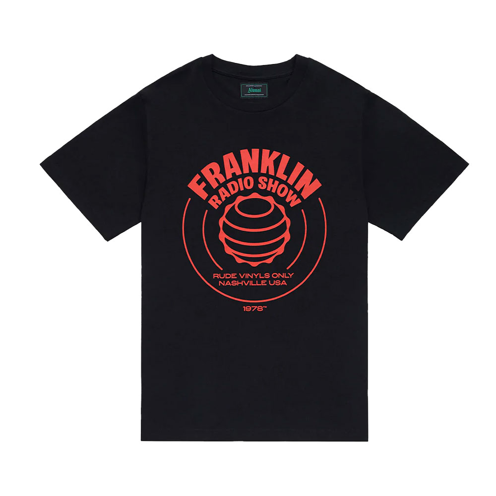 Franklin & Marshall Ανδρική Μπλούζα T-shirt with Print on the Chest Black