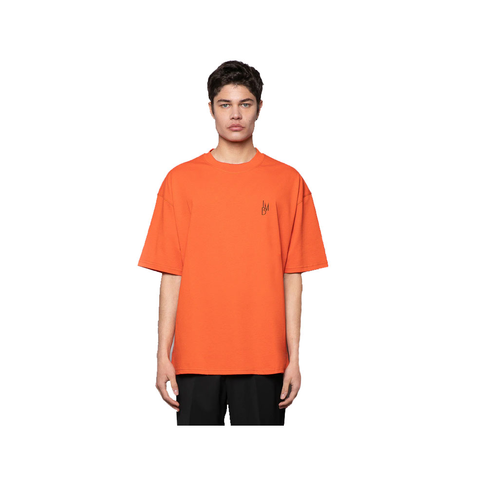 I’m Brian Ανδρική Μπλούζα Oversized Fit Cotton T-shirt with Rubberized Logo Print Orange