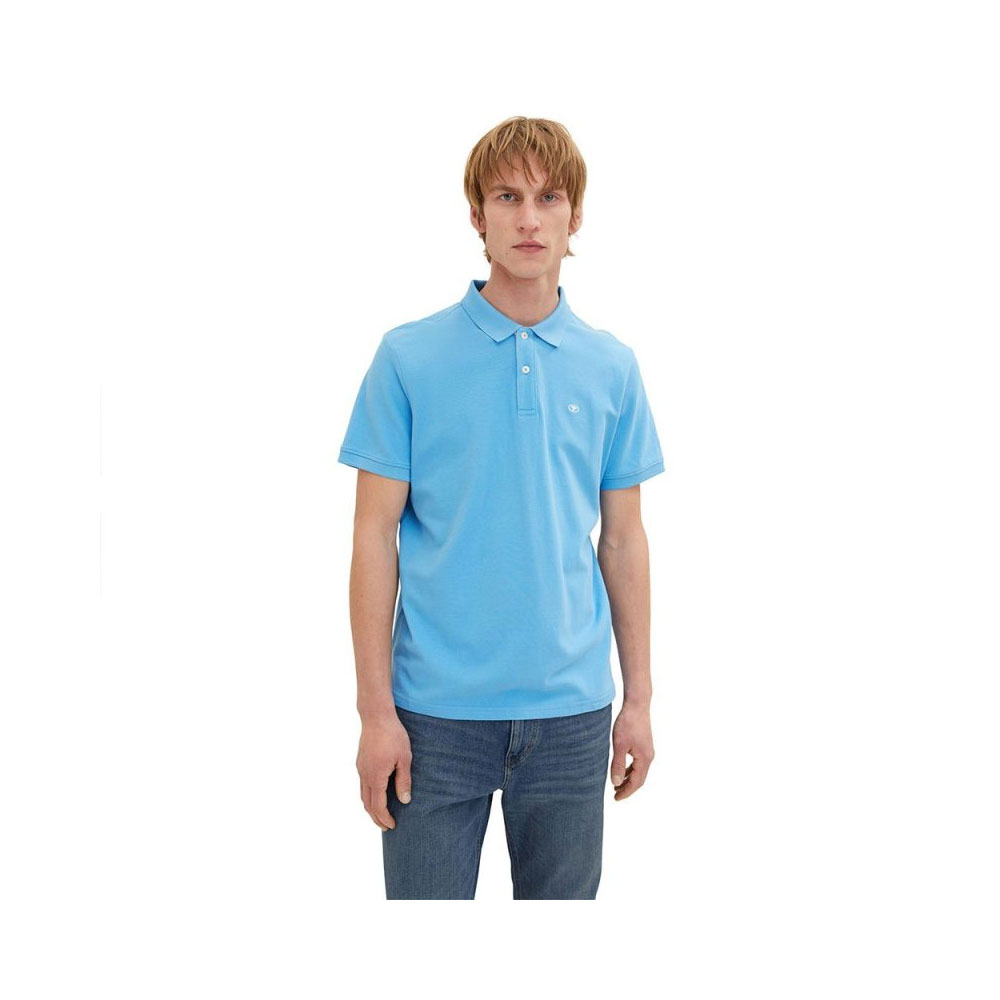 Tom Tailor Men\'s Basic Polo T-shirt Rainy Sky Blue - Icon Store