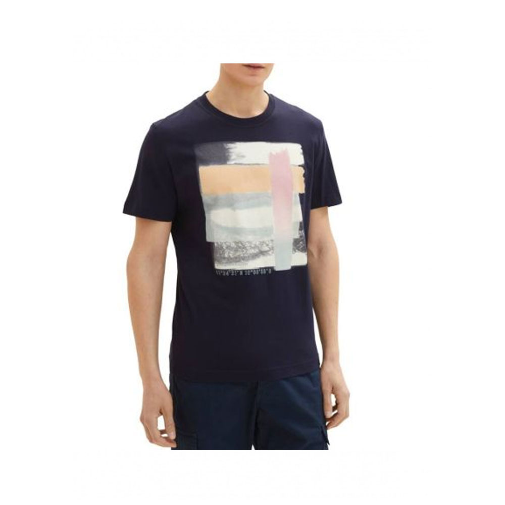 Tom Tailor Men's Printed T-shirt Sky Captain Blue - Icon Store