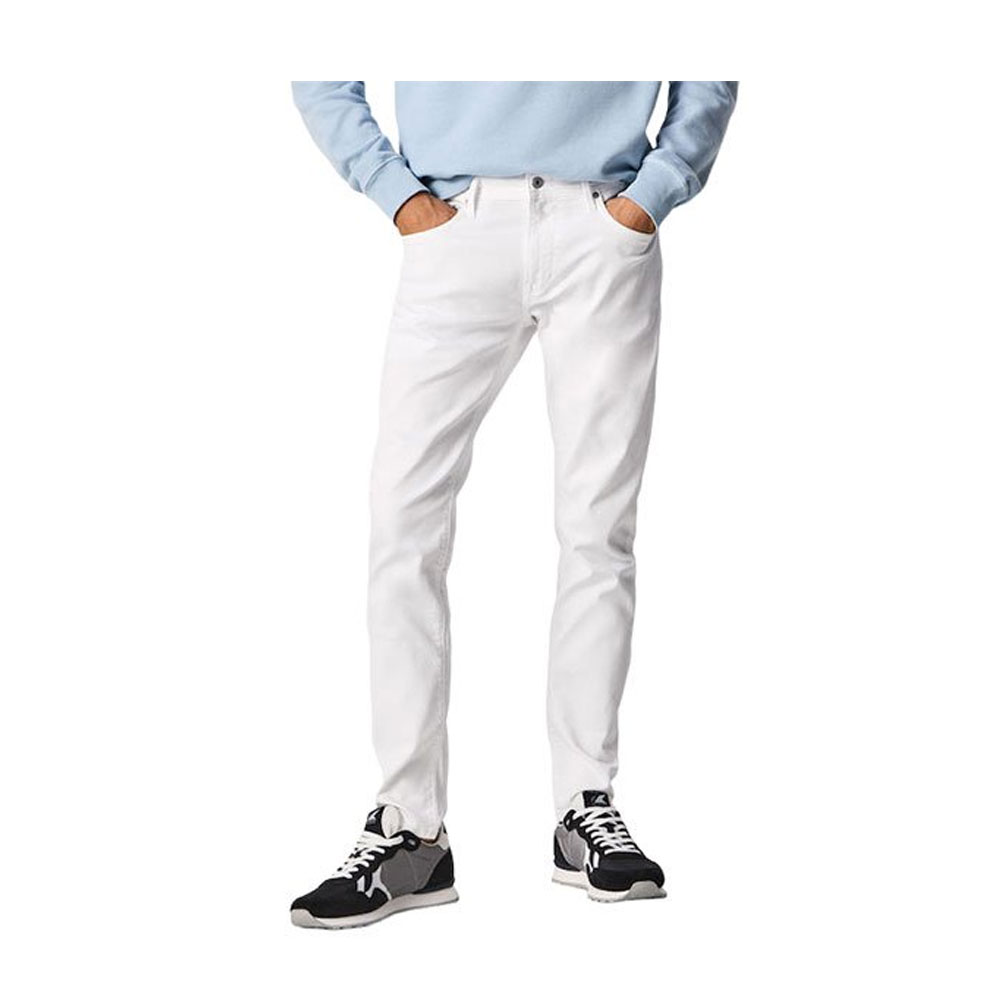 Pepe Jeans Men’s Stanley Taper Fit Regular Waist Jeans White
