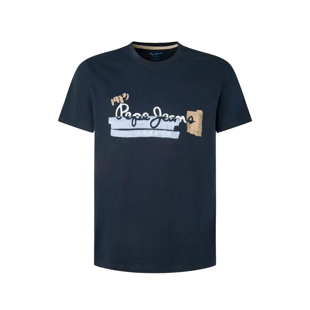 Pepe Jeans Men’s Cotton T-Shirt with Brushes Logo Dulwich