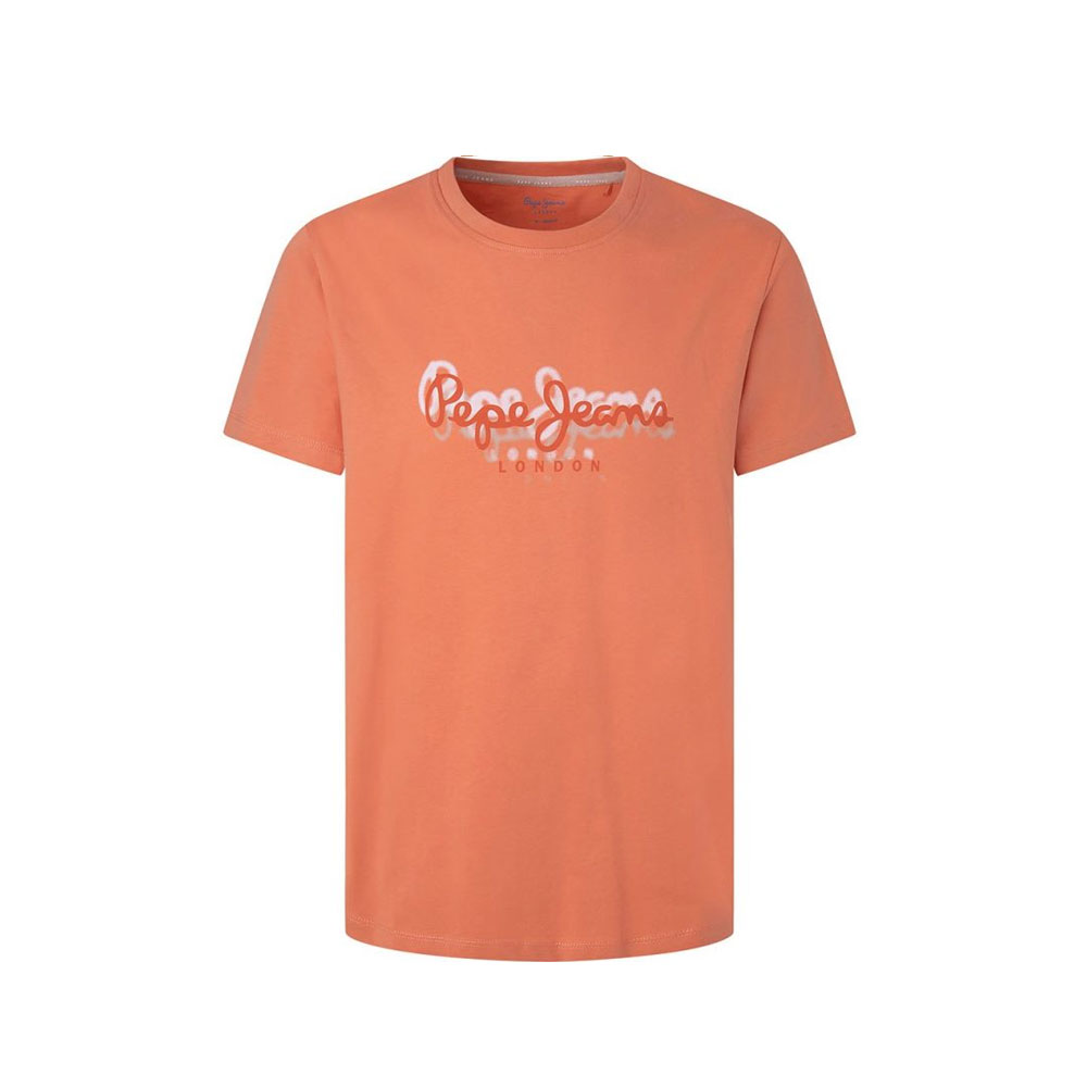 Pepe Jeans Ανδρική Μπλούζα Logo Print T-Shirt Squash Orange