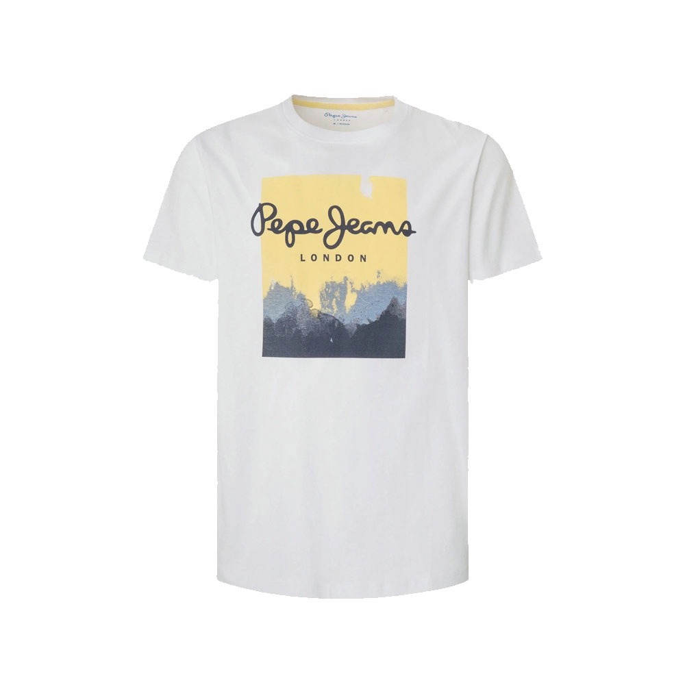 Pepe Jeans Ανδρική Μπλούζα Logo Print T-Shirt White