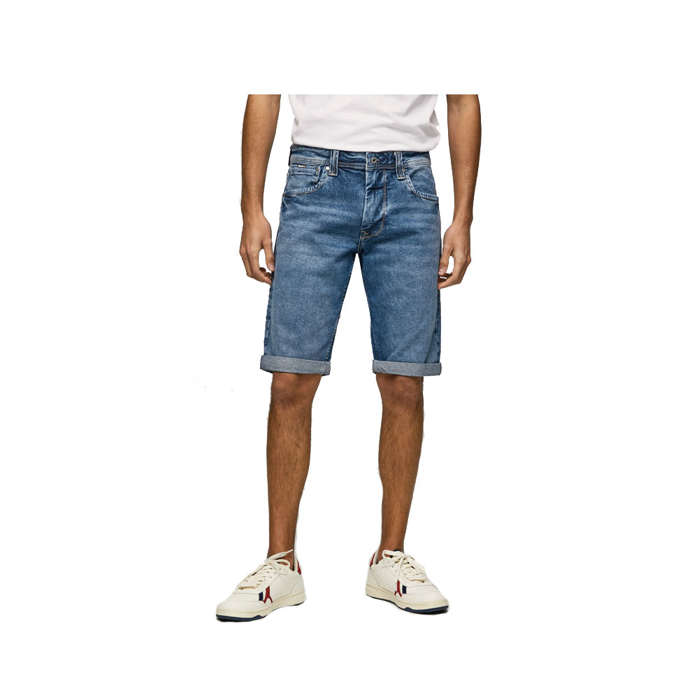 Pepe Jeans Ανδρική Βερμούδα Cash Regular Fit Denim Shorts Blue